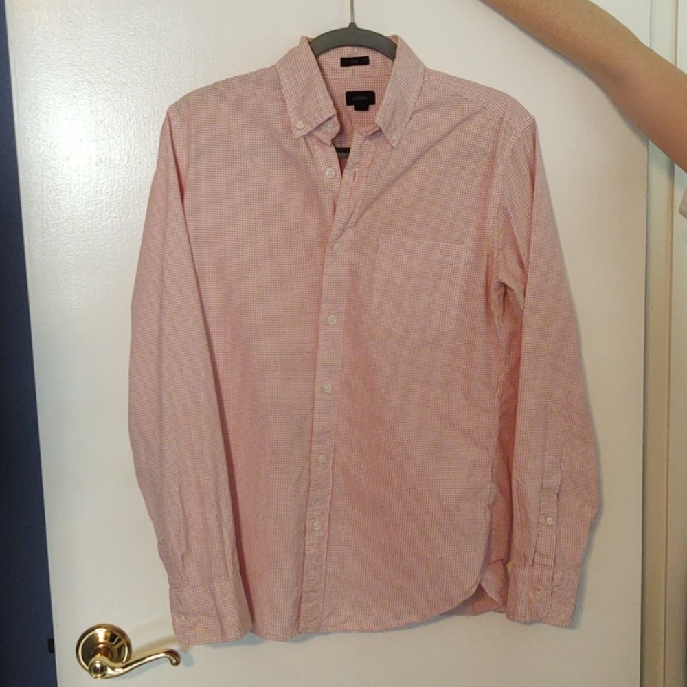 J Crew Red and White Checkered Button Down